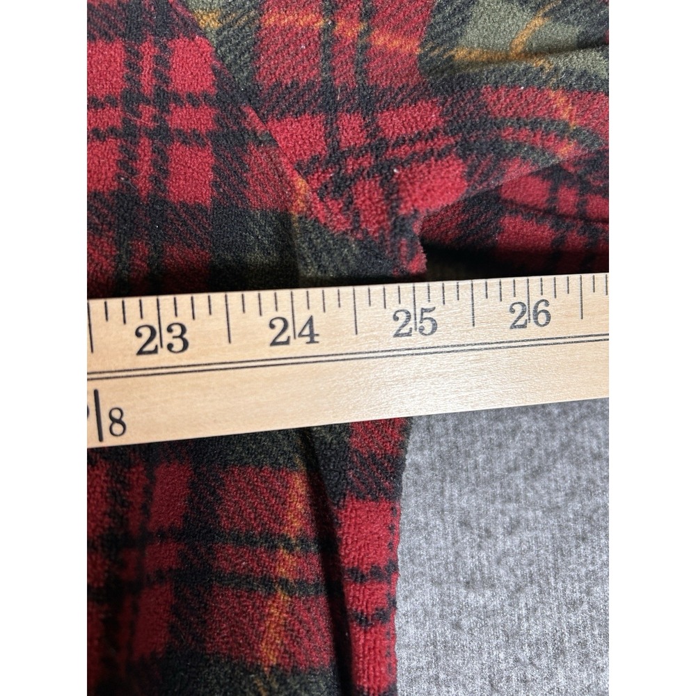 Vintage LL Bean Men Size Large Button Down Top Red‎ Green Flannel Plaid Cotton - Picture 8 of 8